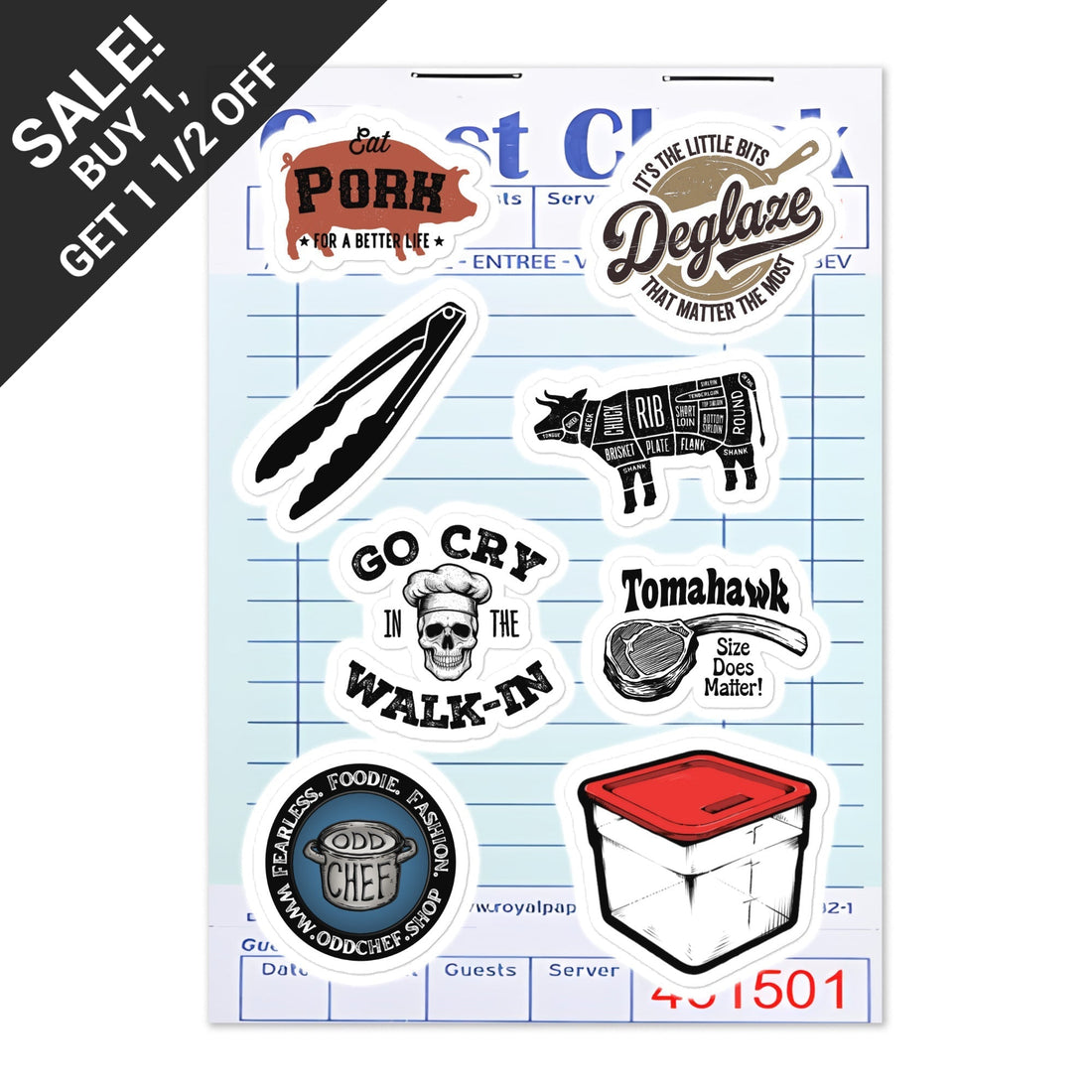 chef sticker sheet gift