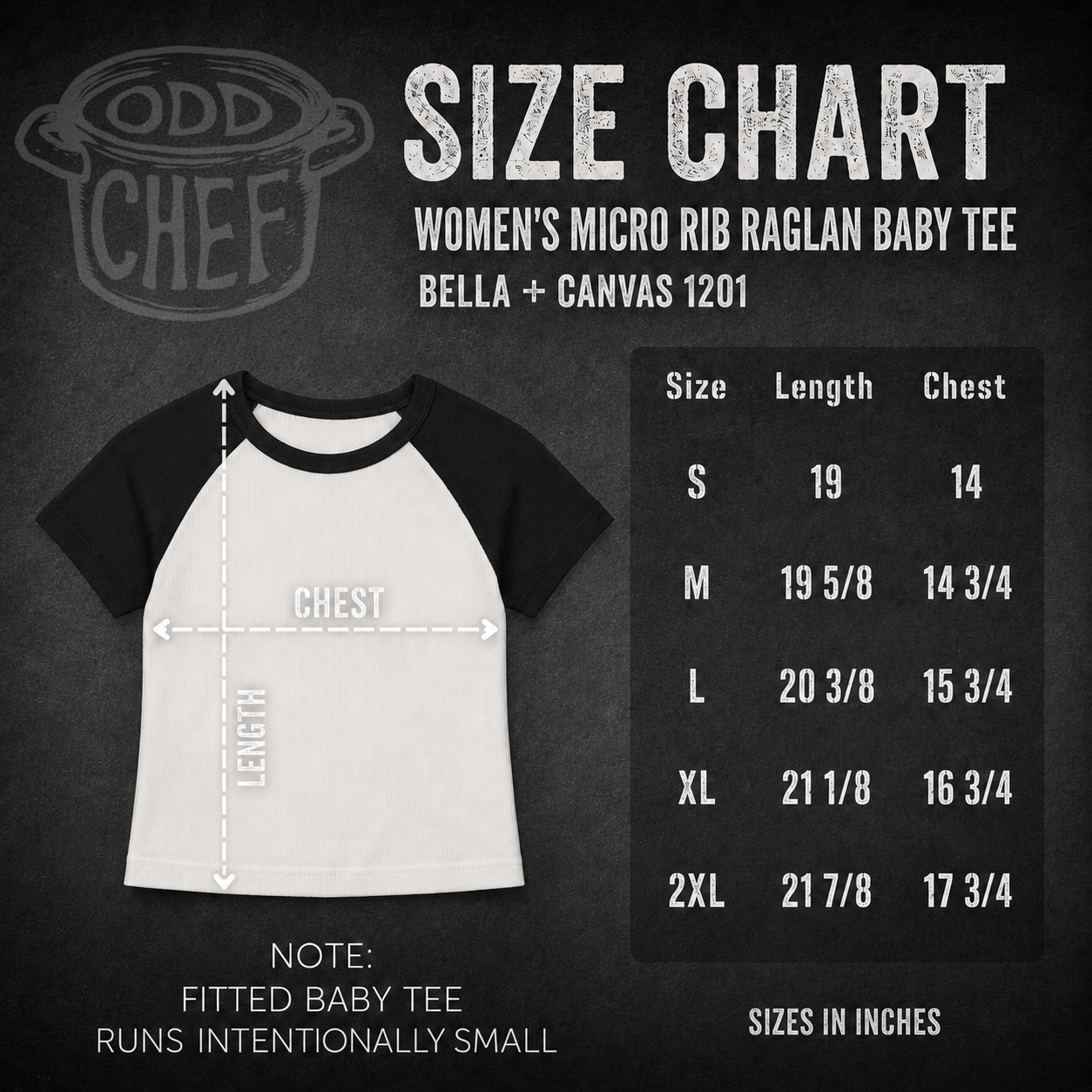 Chef Skull & Knives Women’s micro rib raglan baby tee