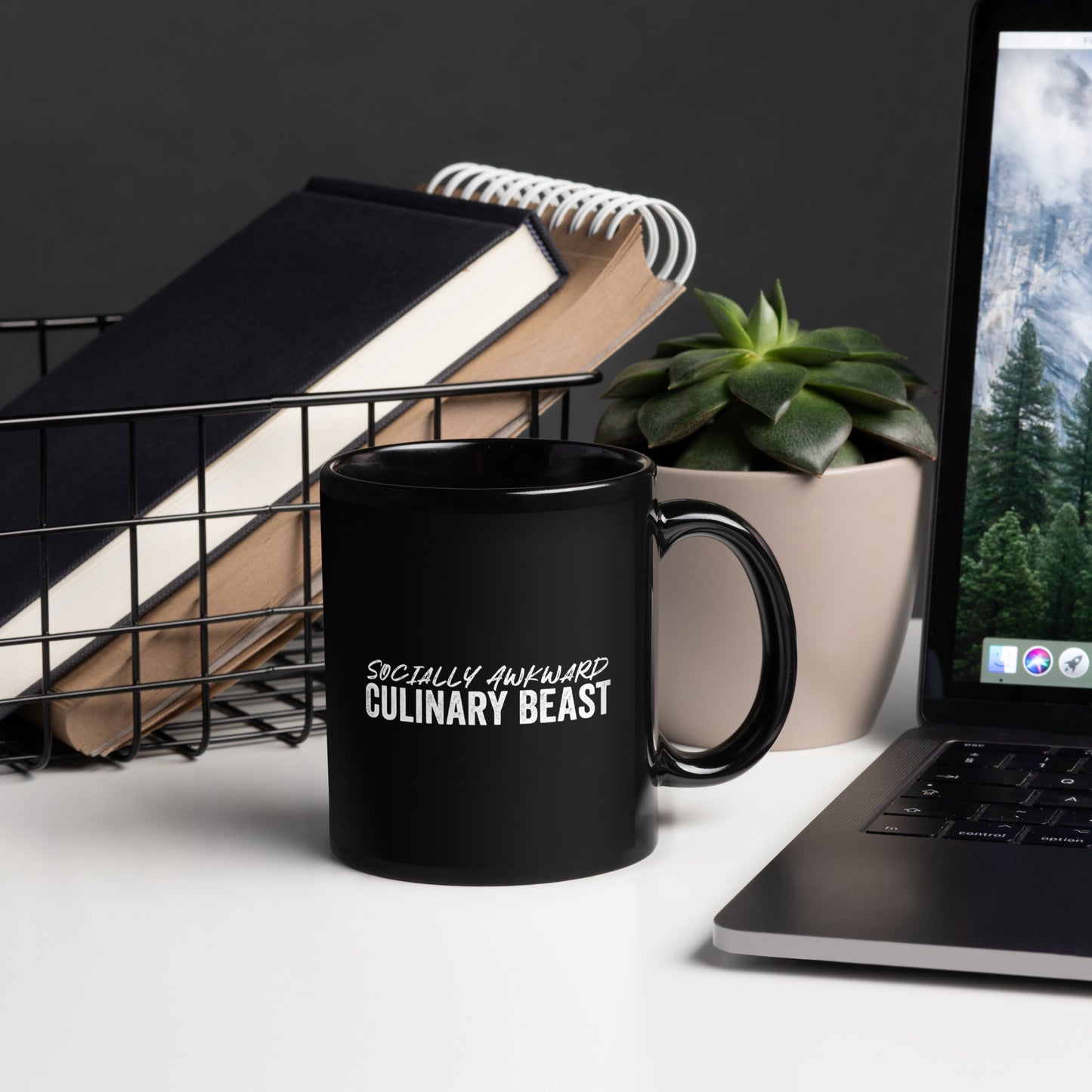 Socially Awkward Black Glossy Mug