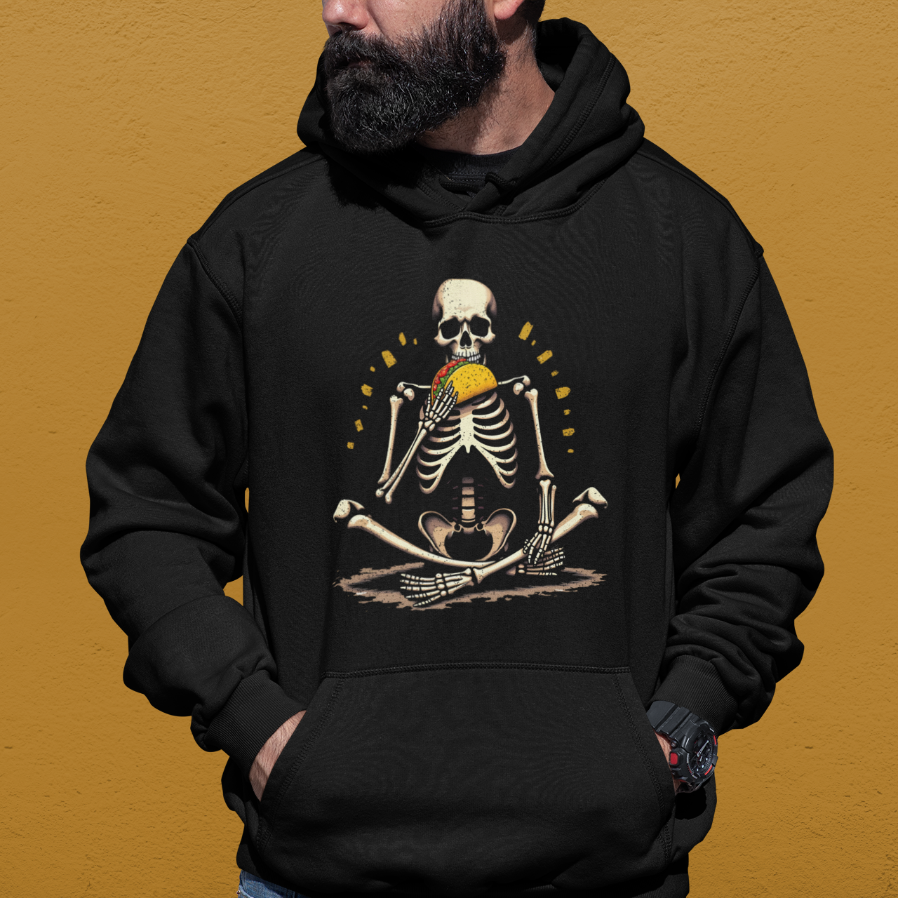 Skeleton Eating Taco Unisex Hoodie