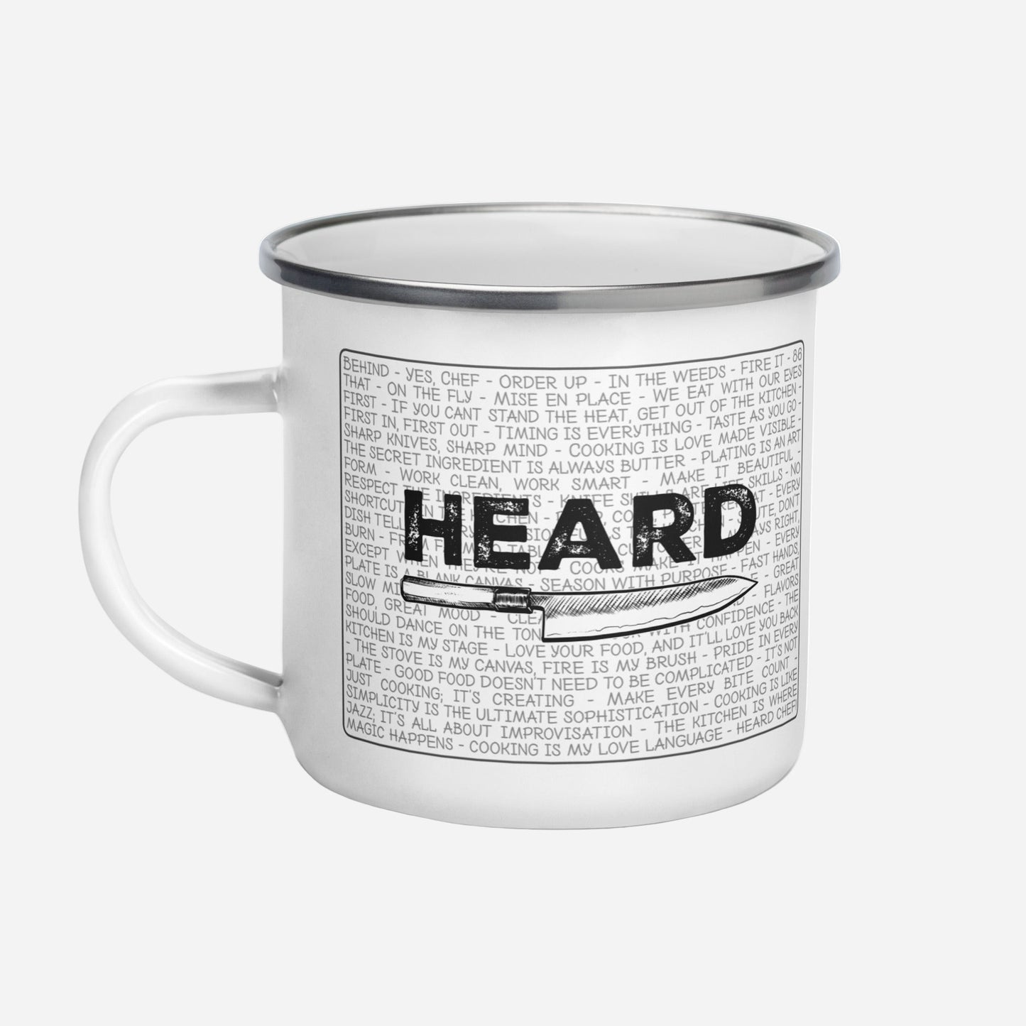 Heard Phrase Enamel Mug