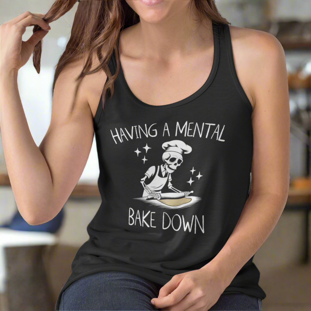 Mental Bake Down Women’s Fitted Racerback Tank Top