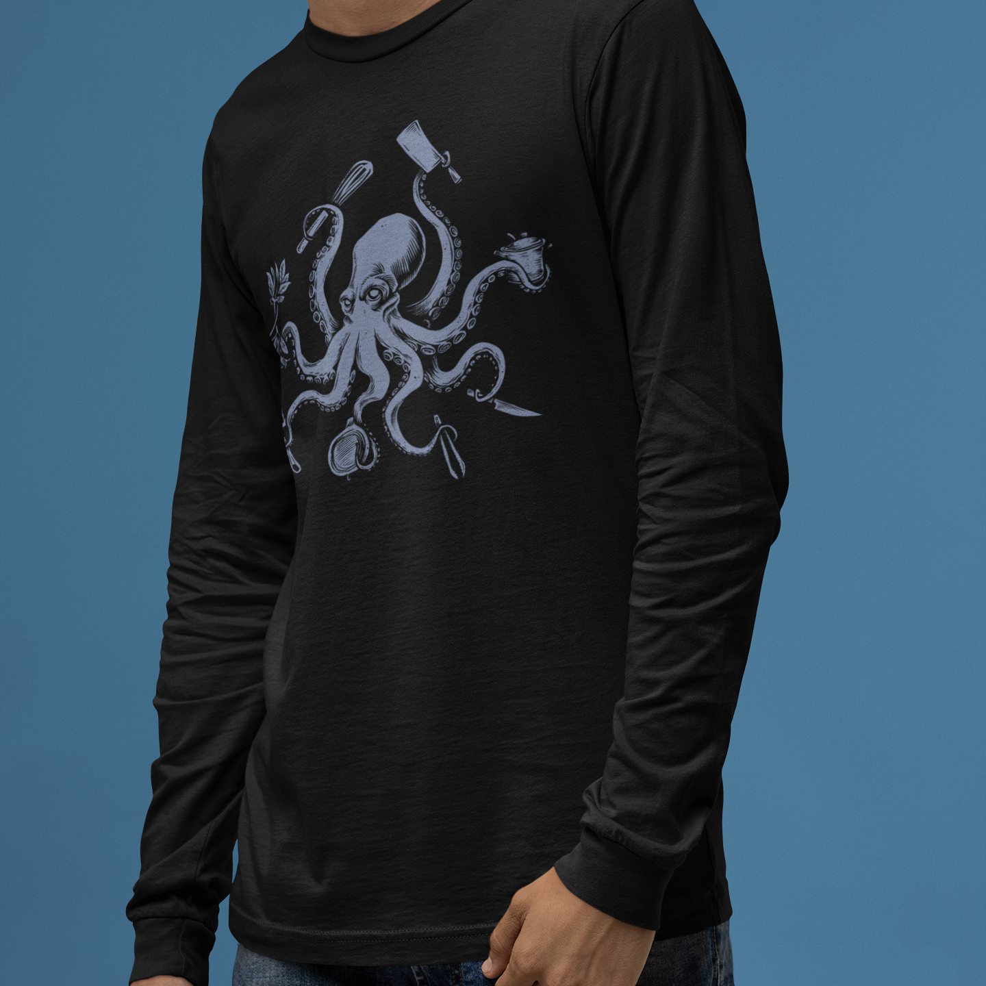 Octopus Chef Unisex Long Sleeve Tee