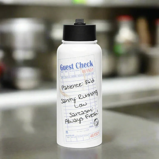Guest Check Stainless steel water bottle with a straw lid - Odd Chef