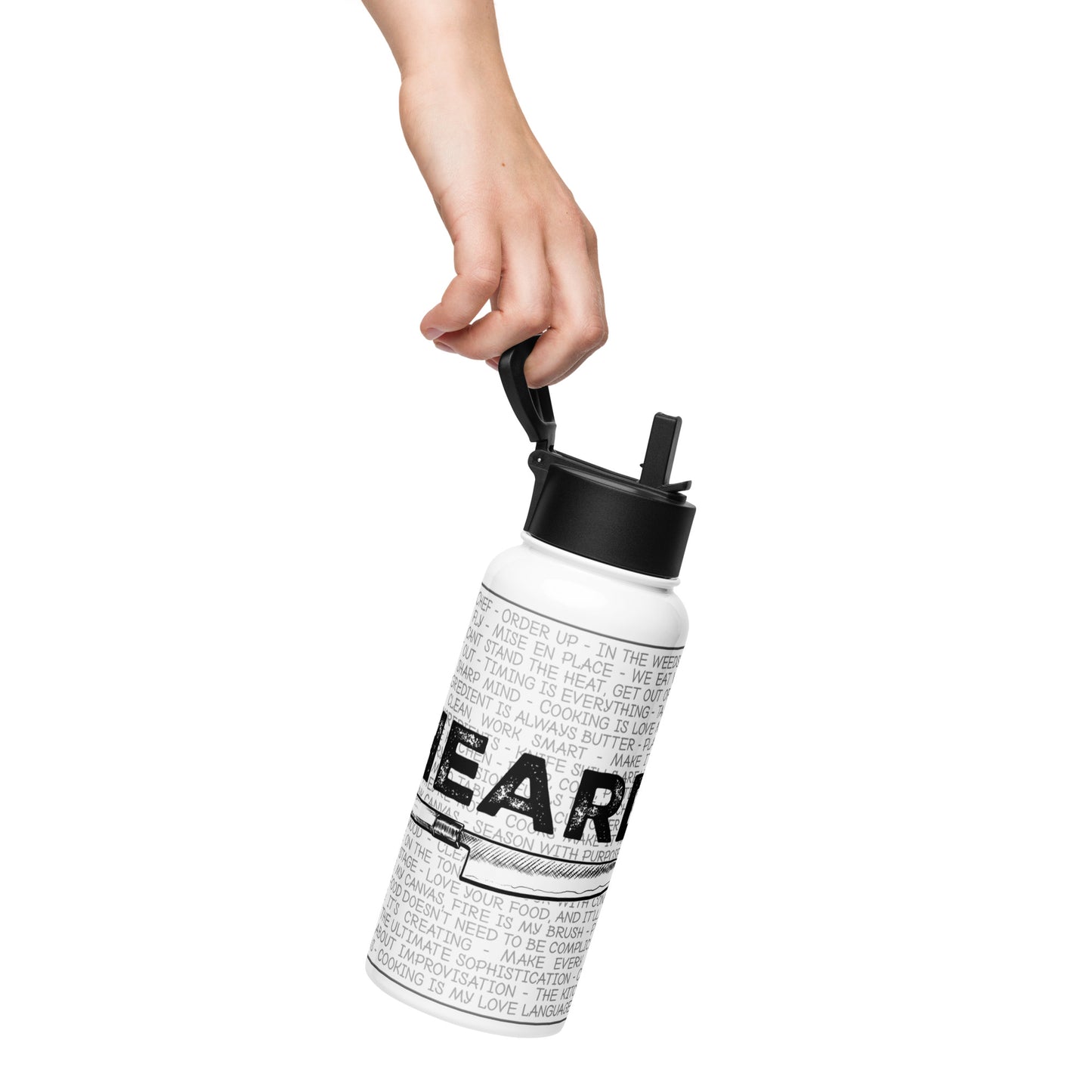 Heard Stainless steel water bottle with a straw lid