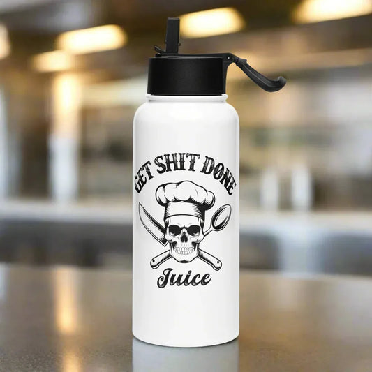 Get Shit Done Stainless steel water bottle with a straw lid - Odd Chef