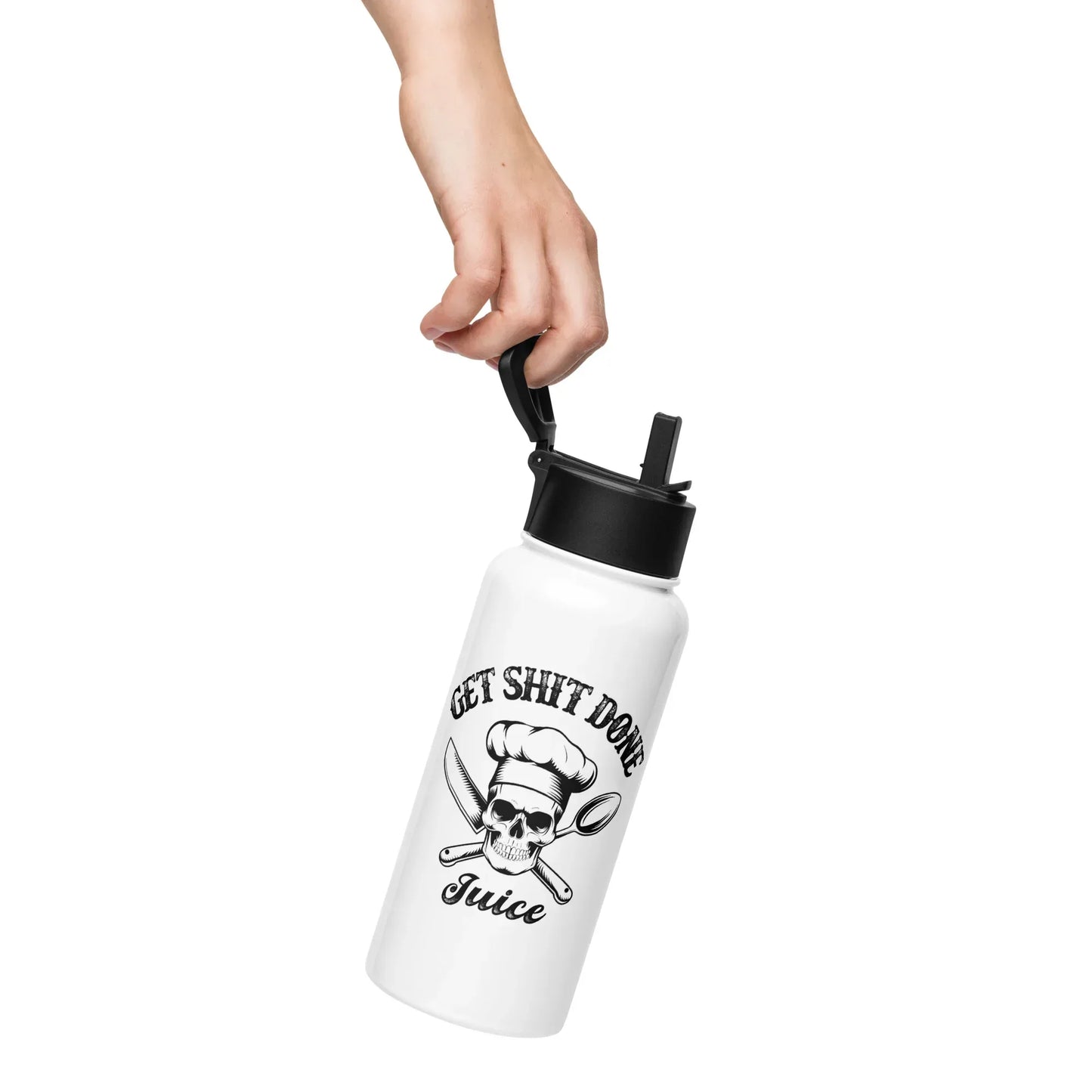 Get Shit Done Stainless steel water bottle with a straw lid - Odd Chef