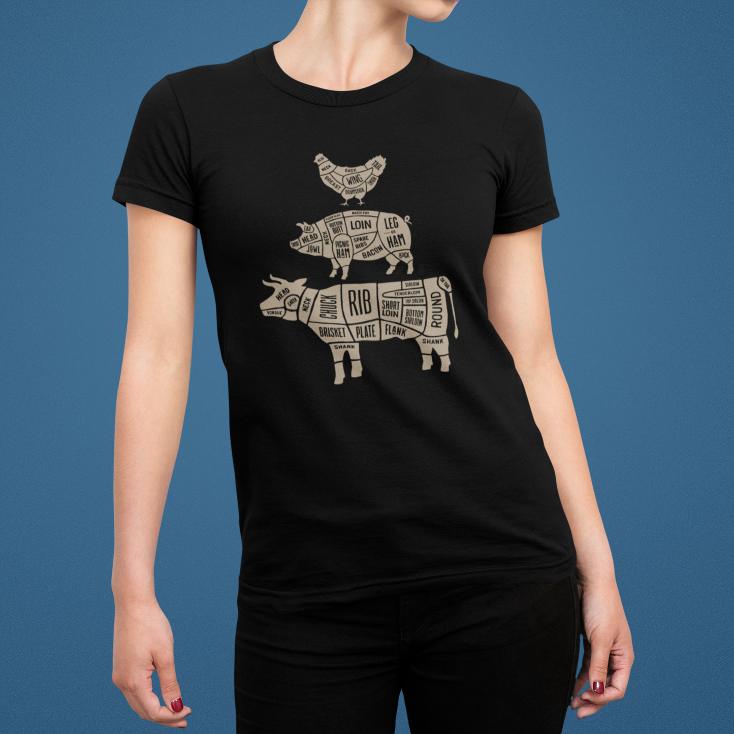 Chicken, Cow, Pig Women's Relaxed T-Shirt