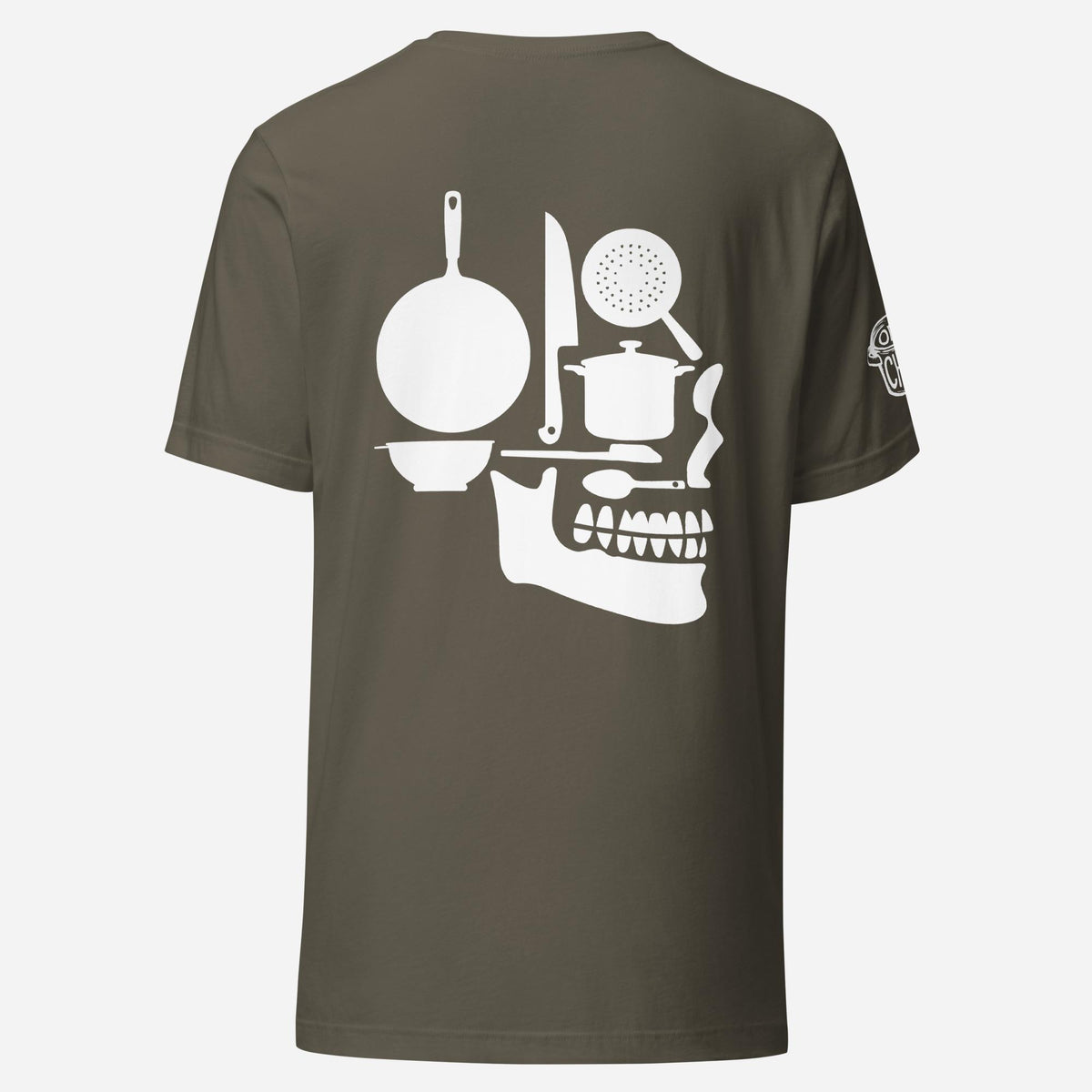 BACK PRINT Skull Kitchen Chef Unisex Tee