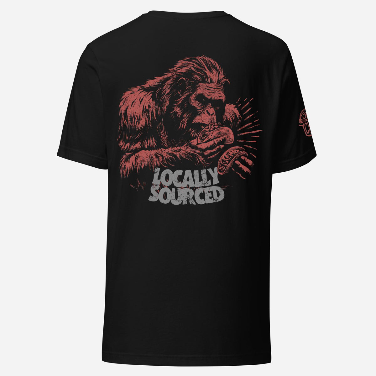 BACK PRINT Bigfoot Locally Sourced Tacos Unisex Tee