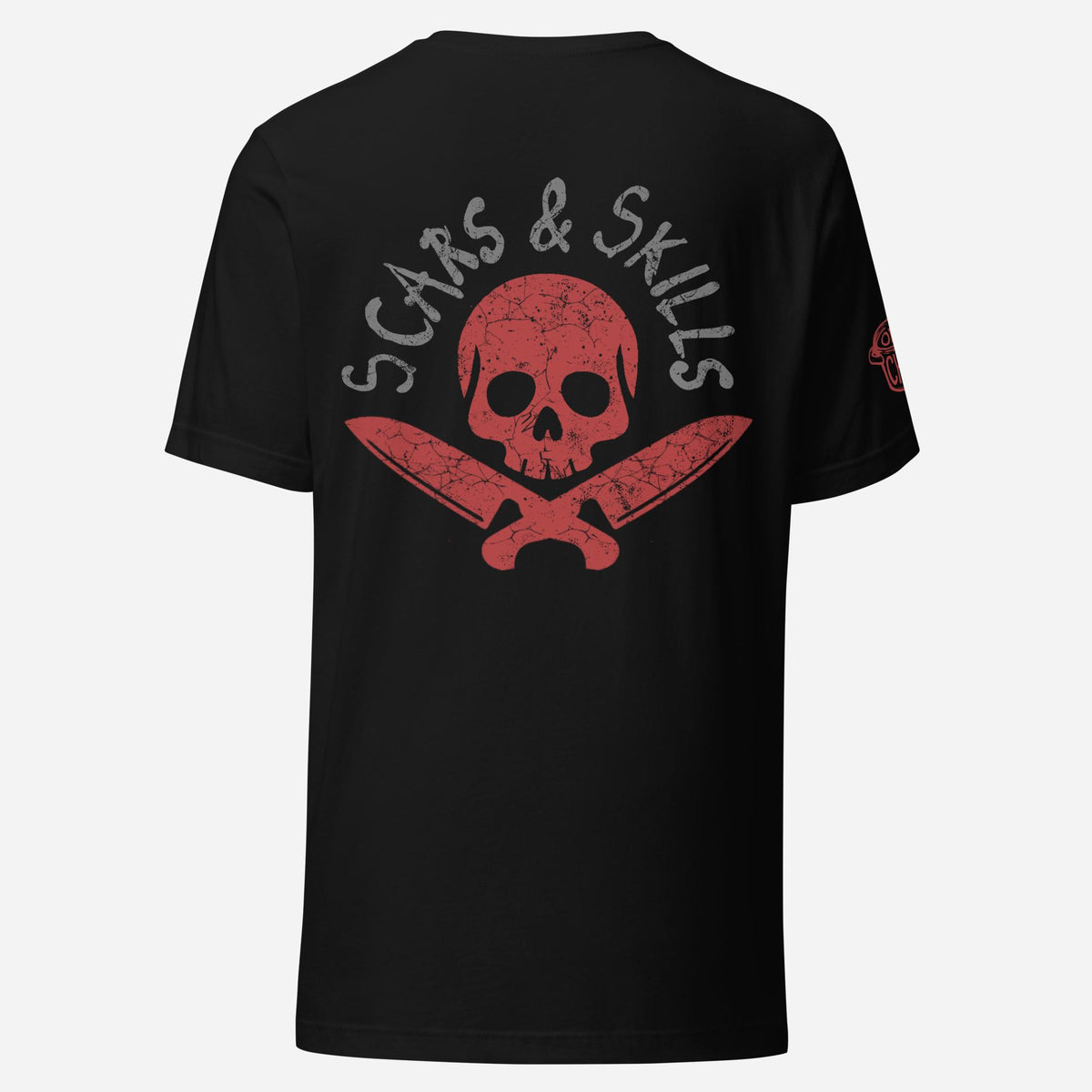 BACK PRINT Scars & Skills Skull Unisex Tee
