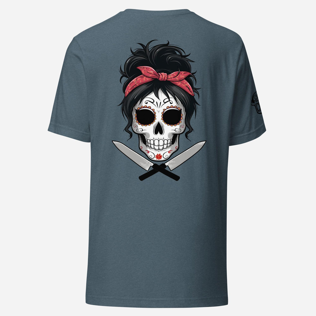 BACK PRINT Sugar Skull Chick Chef Unisex Tee