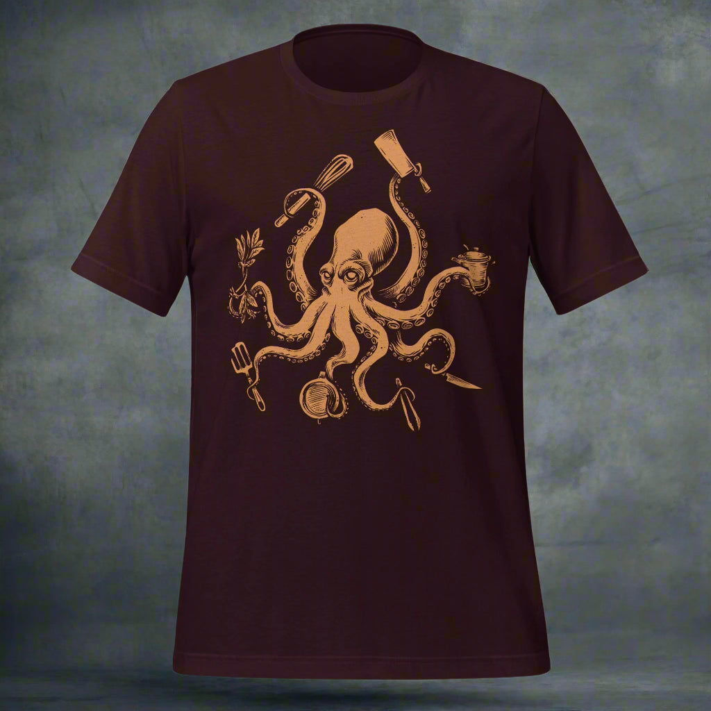 Chef Octopus Orange Unisex Tee