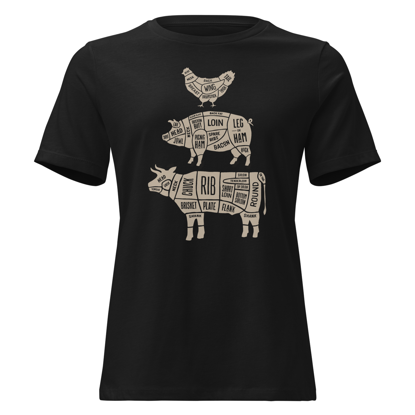 Chicken, Cow, Pig Women's Relaxed T-Shirt