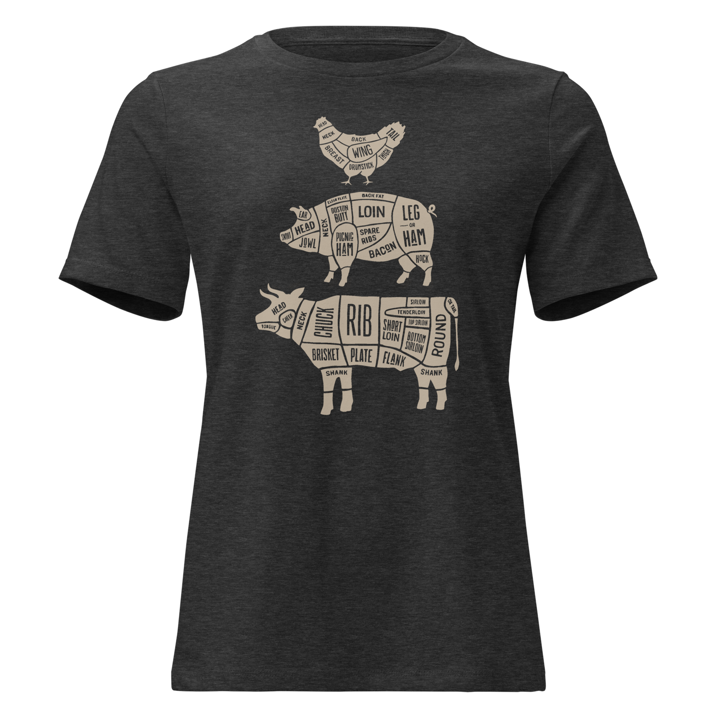 Chicken, Cow, Pig Women's Relaxed T-Shirt