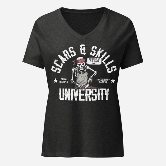 Scars & Skills Womenâs Relaxed V-Neck Tee