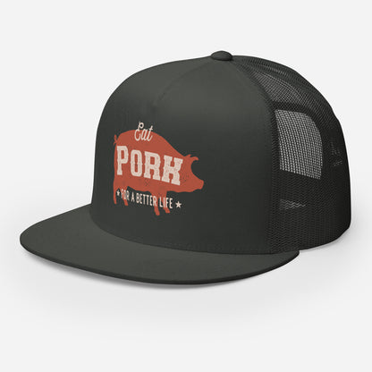 Eat Pork FLAT BILL Hat