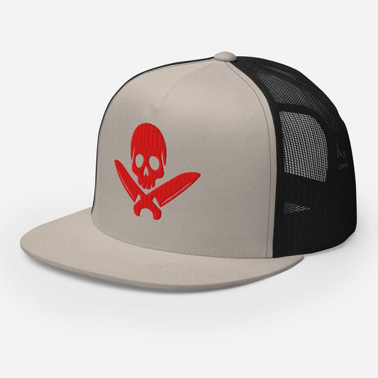 Chef Skull FLAT BILL Hat [Embroidered]