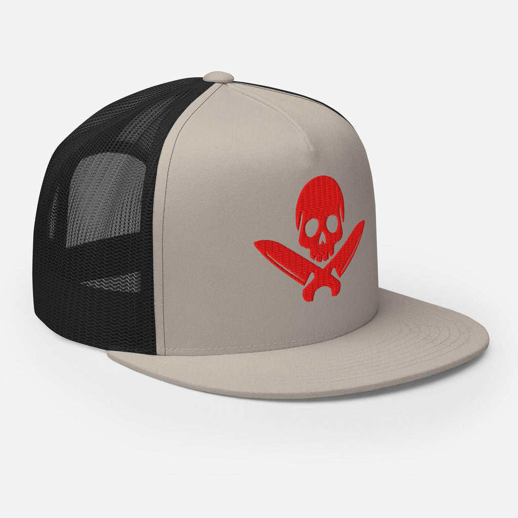 Chef Skull FLAT BILL Hat [Embroidered]
