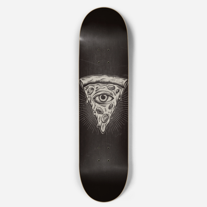 All Seeing Pizza Skateboard Deck