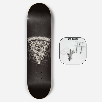 All Seeing Pizza Skateboard Deck