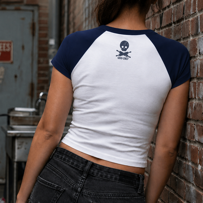Baker Skull Women’s micro rib raglan baby tee
