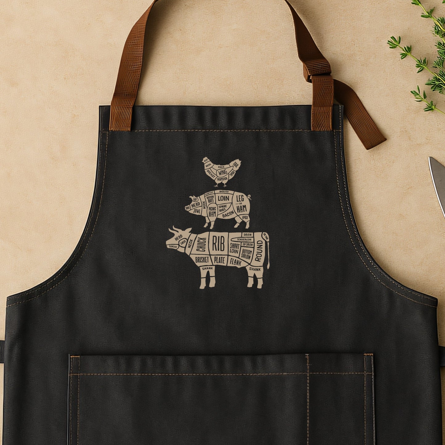 Cow, Pig, Chicken Apron