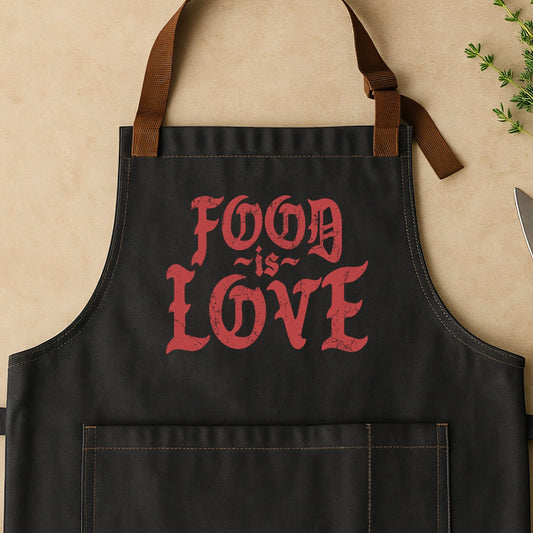 Food is Love in Red Apron