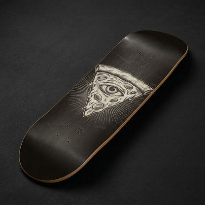All Seeing Pizza Skateboard Deck