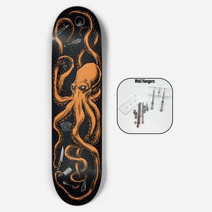 Octo-Chef Orange Skateboard Deck