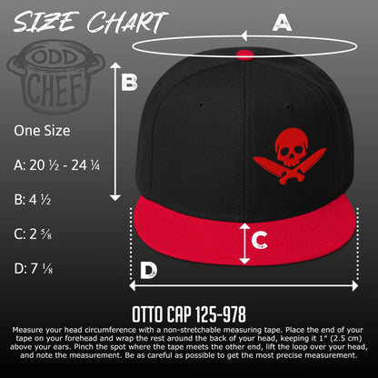 Chef Skull & Knives Offset SNAPBACK Hat [Embroidered]