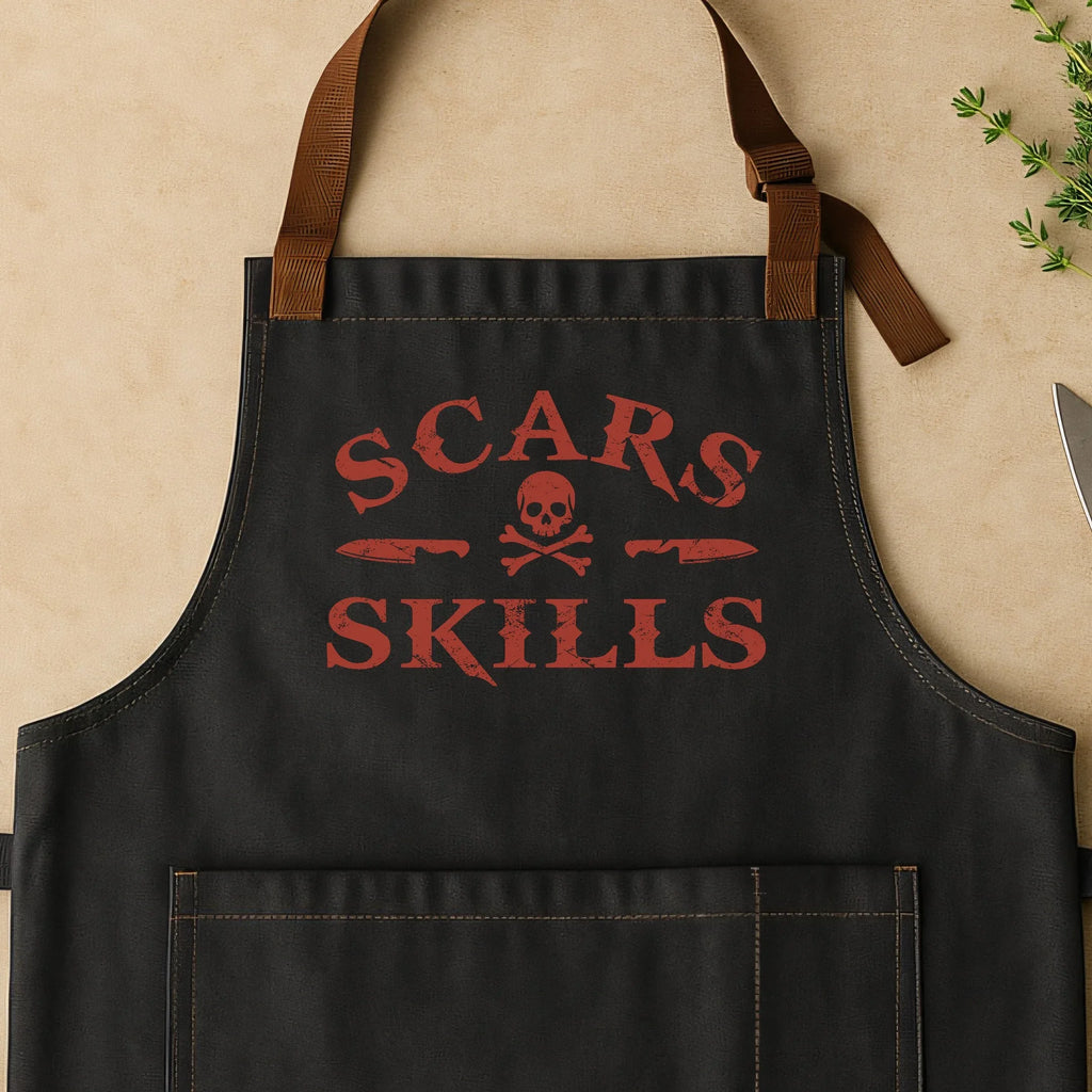 Scars & Skills Red Apron