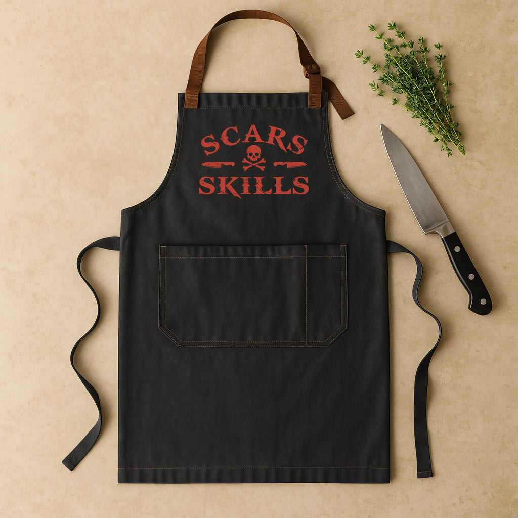 Scars & Skills Red Apron