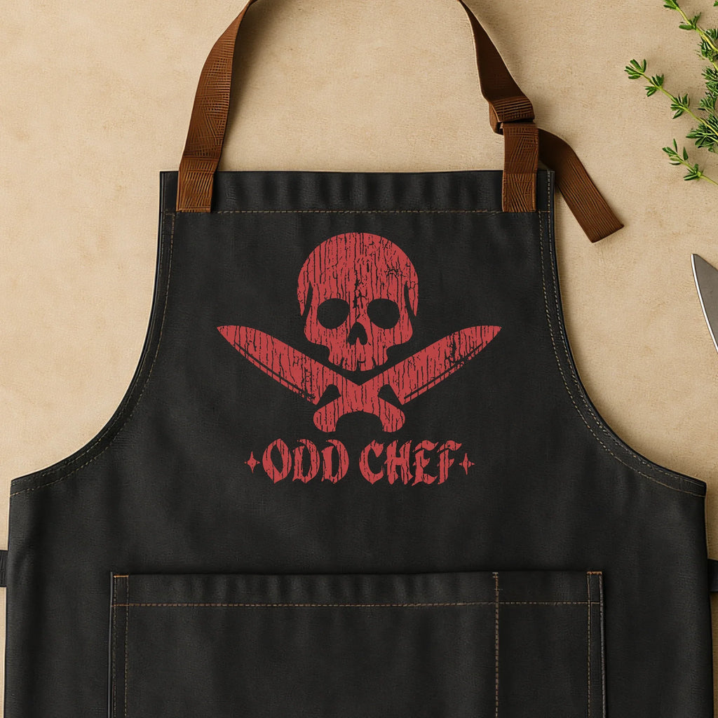 Skull & Crossed Knives Odd Chef Apron
