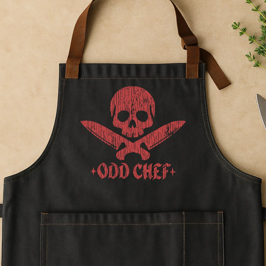 Skull & Crossed Knives Odd Chef Apron