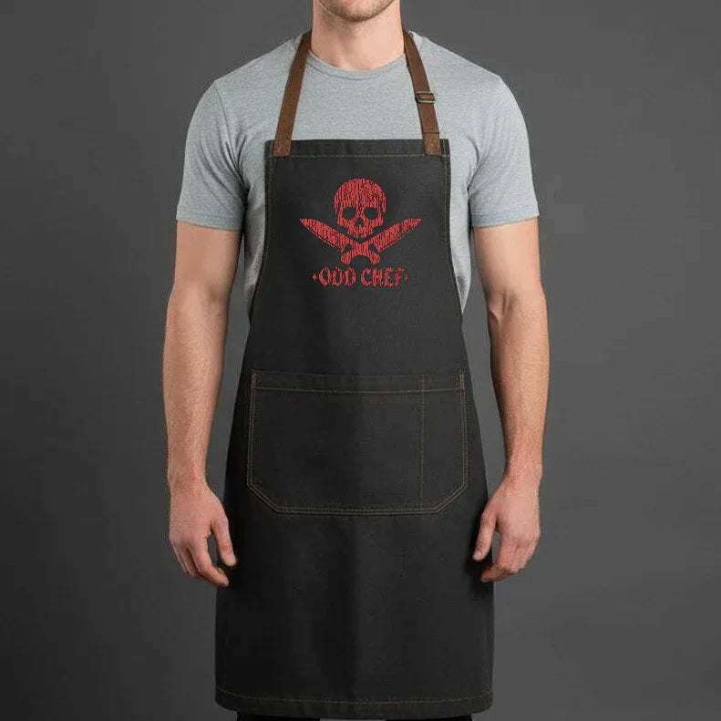 Skull & Crossed Knives Odd Chef Apron