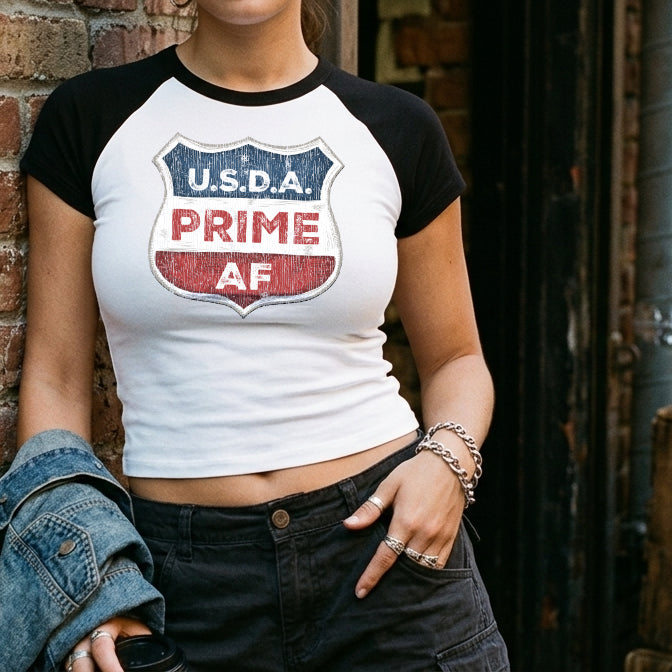 USDA Prime AF Women’s raglan baby tee