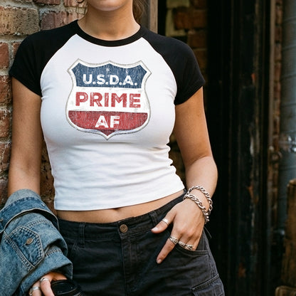 USDA Prime AF Women’s raglan baby tee