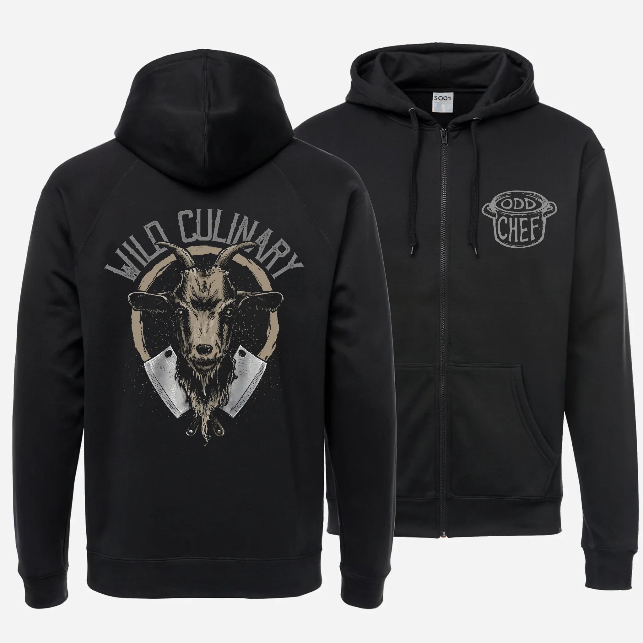 Official Wild Culinary Goat Unisex heavy blend zip hoodie - Odd Chef