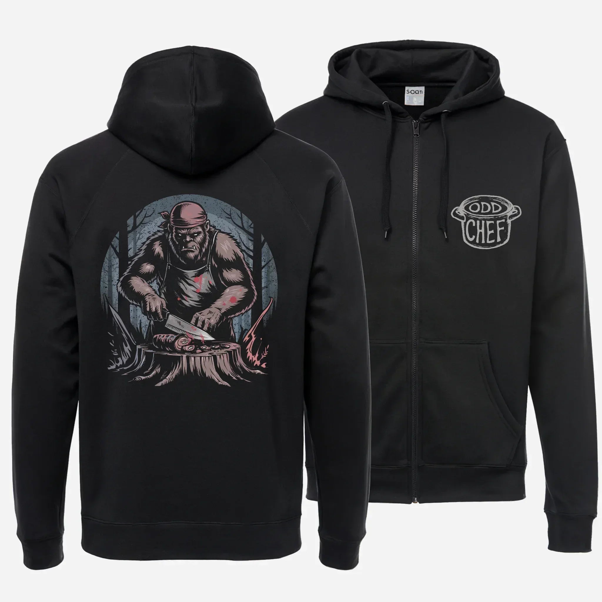 Bigfoot Chef Unisex heavy blend zip hoodie - Odd Chef