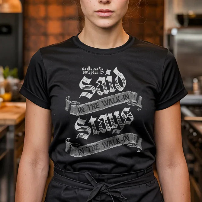 What's Said In The Walk-In Medieval Unisex Tee - Odd Chef