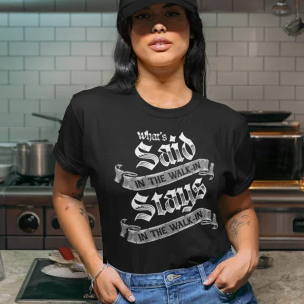What's Said In The Walk-In Medieval Unisex Tee - Odd Chef