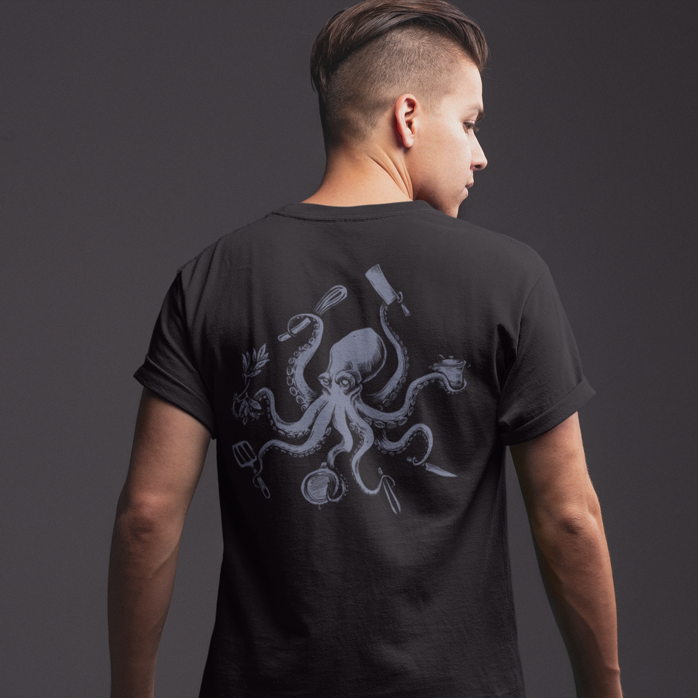 BACK PRINT Chef Octopus Unisex Tee