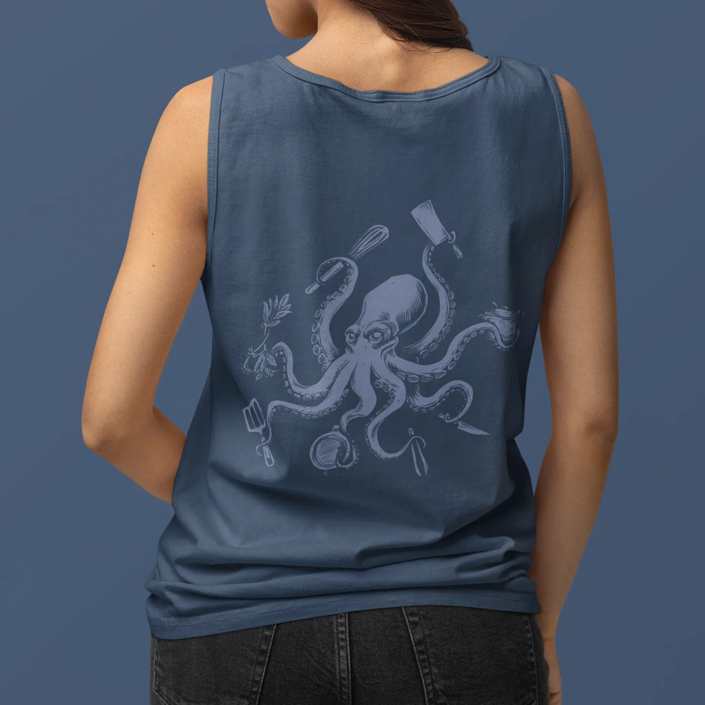 Chef Octopus BACK PRINT Premium Unisex tank