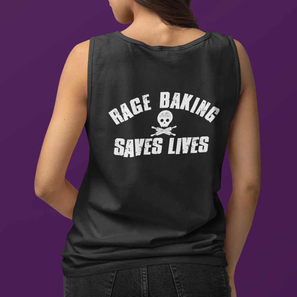 Rage Baking Saves Lives BACK PRINT Premium Unisex tank