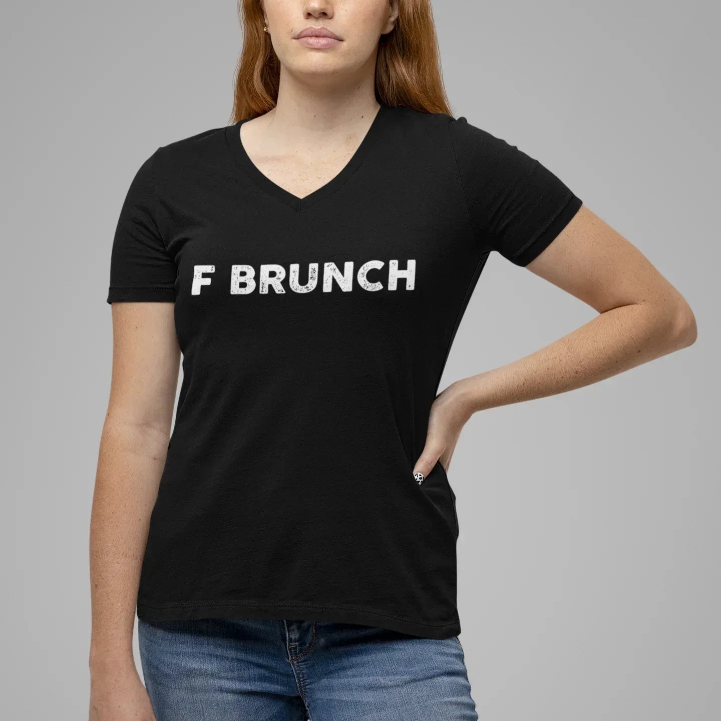F Brunch Women’s Relaxed V-neck Tee - Odd Chef