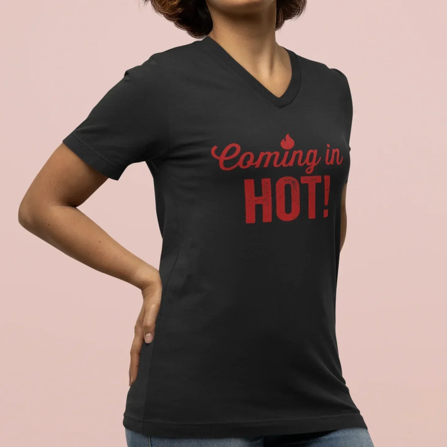 Coming in Hot Women’s Relaxed V-neck Tee - Odd Chef