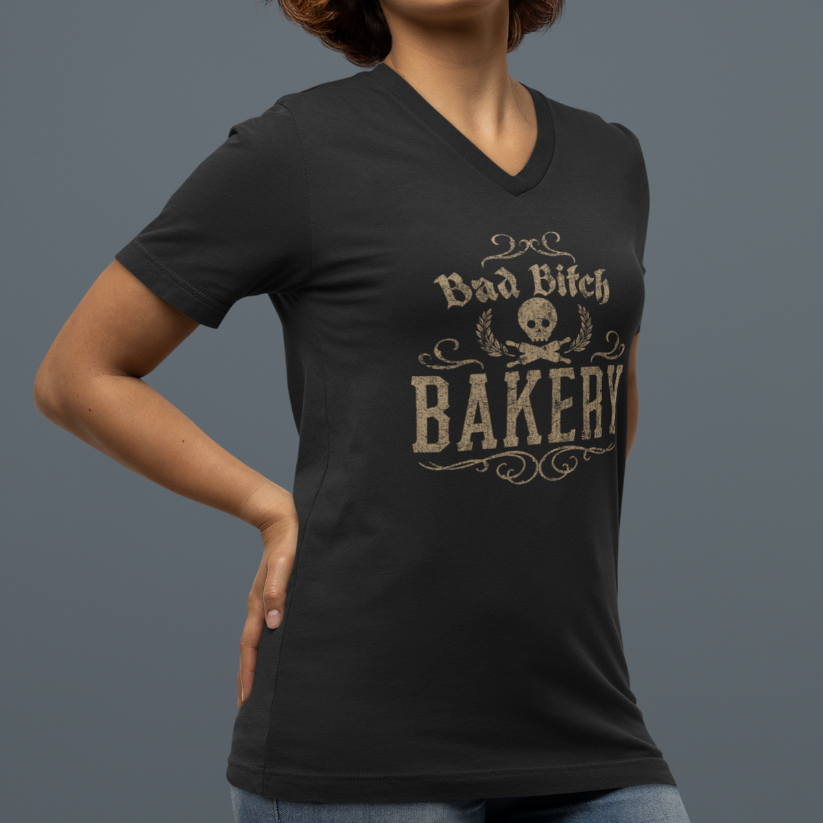 Bad Bitch Bakery Women’s Relaxed V-neck Tee