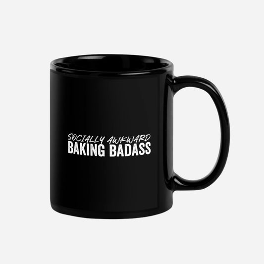 Baking Badass Black Glossy Mug