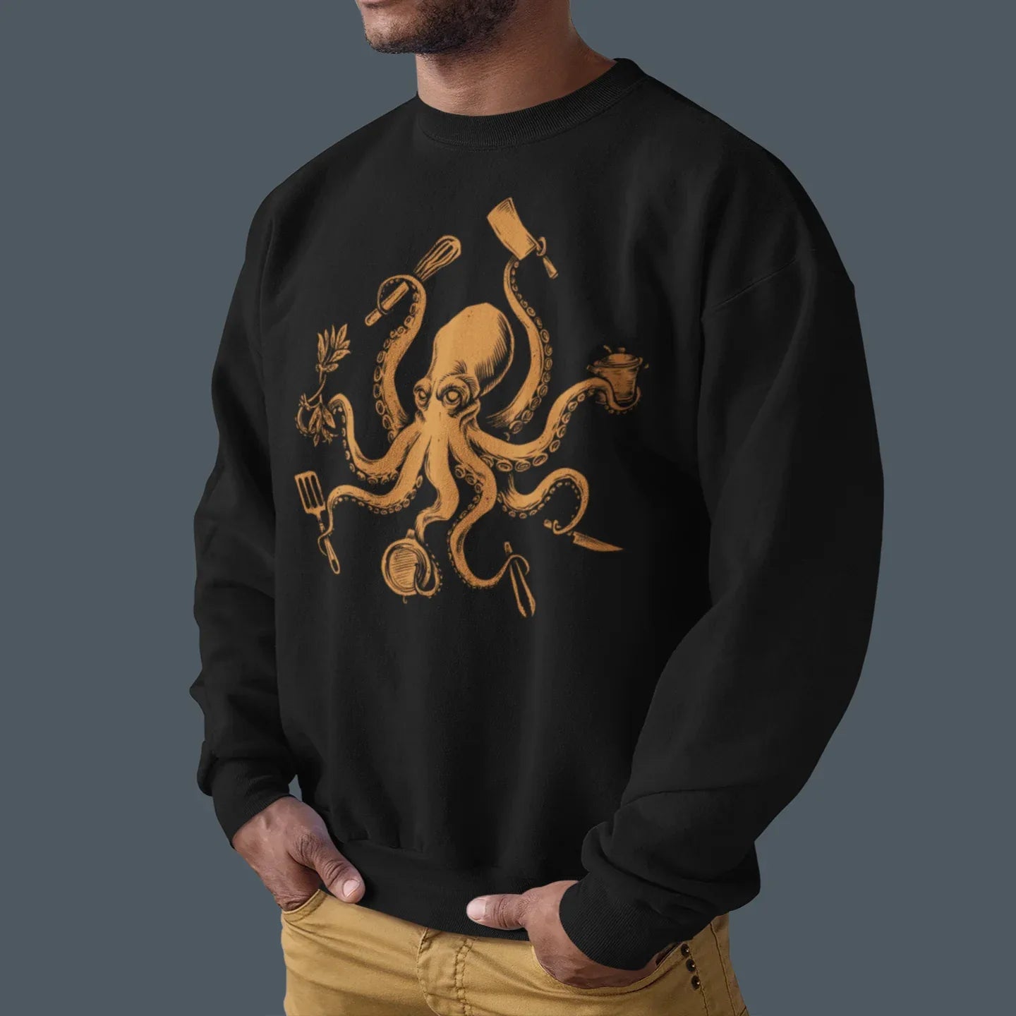 Chef Octopus Orange Unisex Sweatshirt - Odd Chef